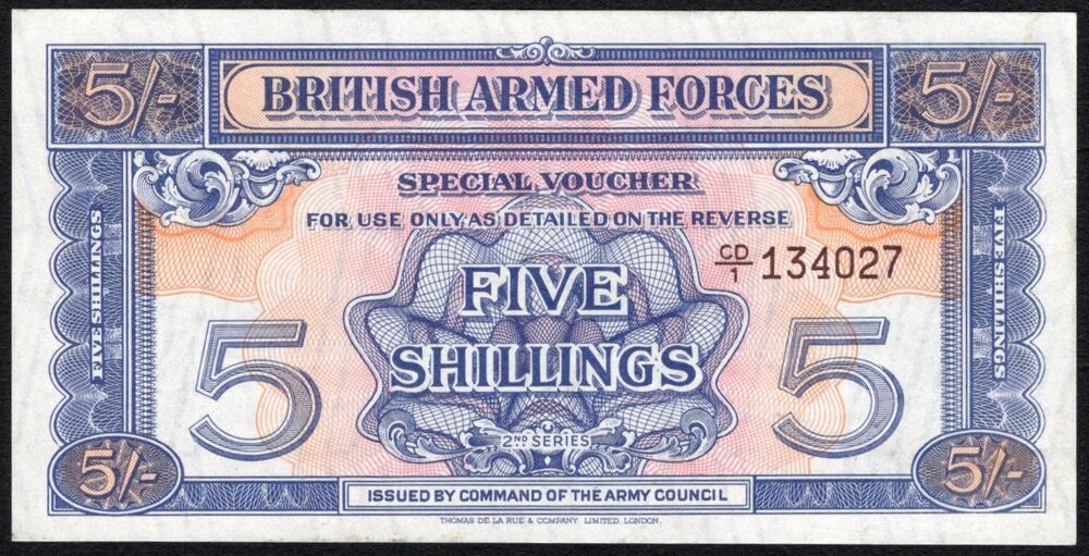 Great Britain, Military - 5 Shillings 1948 - Pick # M20c - XF