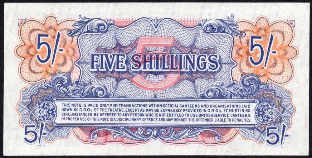 Great Britain, Military - 5 Shillings 1948 - Pick # M20c - XF