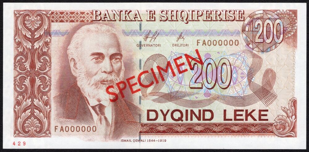 Albania - 200 Leke 1996 - Pick # 59s - Specimen - UNC
