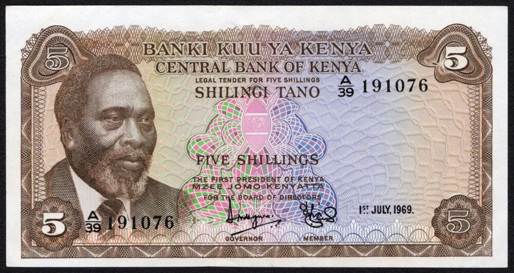 Kenya - 5 Shillings 1969 - Pick # 6a - AU