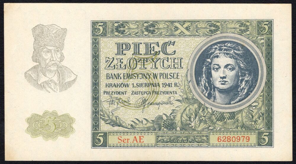 Poland - 5 Zlotych 1941 - Pick # 101 - XF