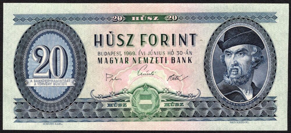 Hungary - 20 Forint 1969 - Pick # 169e - UNC