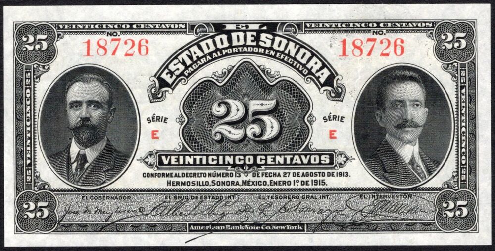 Mexico - 25 Centavos 1915 - Pick # S1069 - UNC