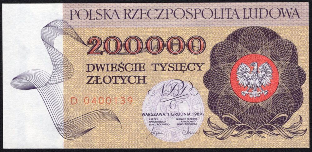 Poland - 200.000 Zlotych 1989 - Pick # 155 - UNC
