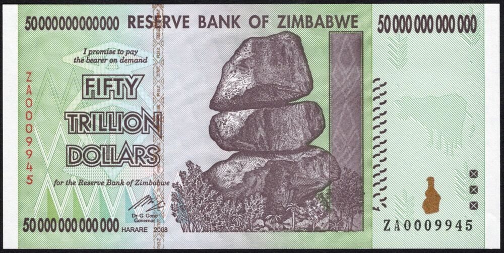 Zimbabwe - 50.000.000.000.000 Dollars 2008 - Pick # 90* - Replacement - UNC