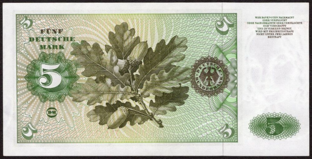 Germany - 5 Deutsche Mark 1970 - Pick # 30a - XF+/AU