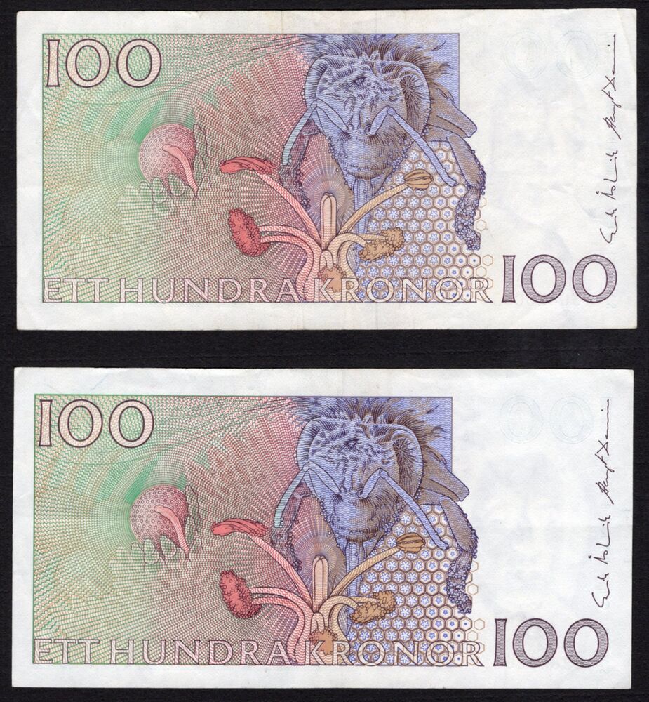Sweden - 2 x 100 Kronor 1986 - Pick # 57a - VF