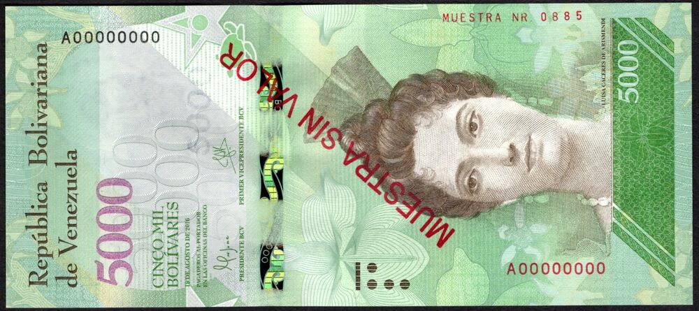 Venezuela - 5.000 Bolivares 2016 - Pick # 97a - Specimen - UNC