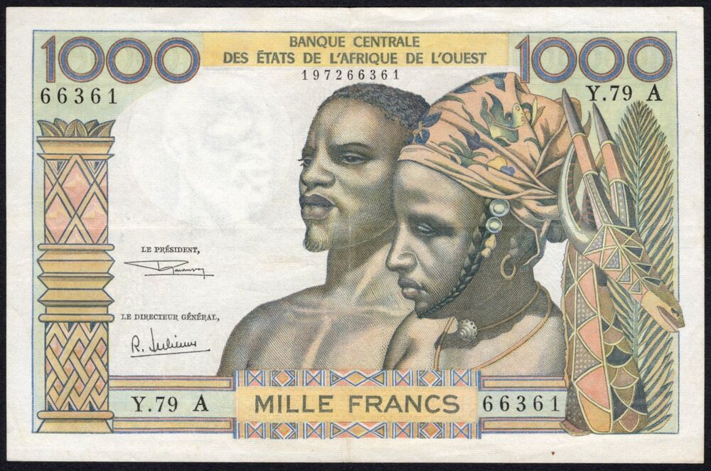 Ivory Coast - 1000 Francs ND - Pick # 103Ag - VF