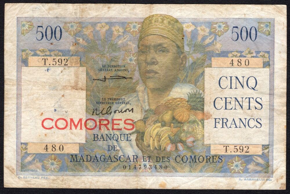 Comoros - 500 Francs 1960/1963 - Pick # 4b - VG/Fine