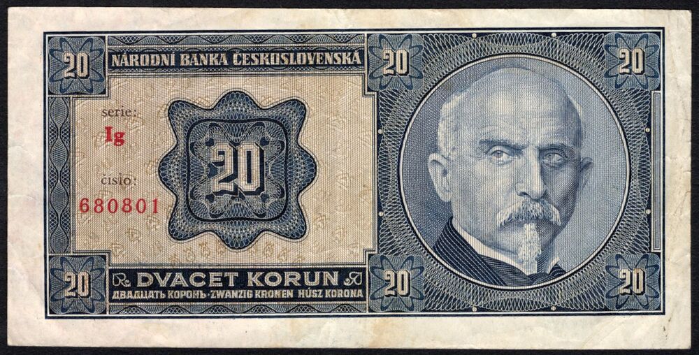 Czechoslovakia - 20 Korun 1926 - Pick # 21a - VF