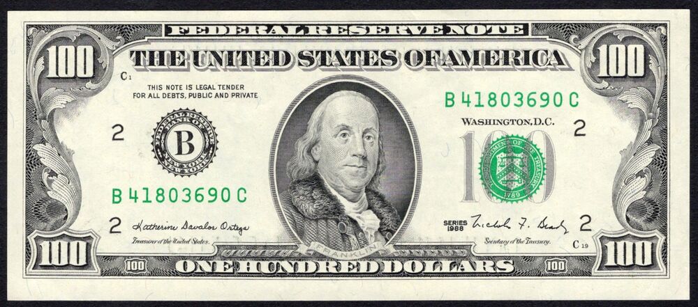 USA - 100 Dollars 1988 - Pick # 485 - AU