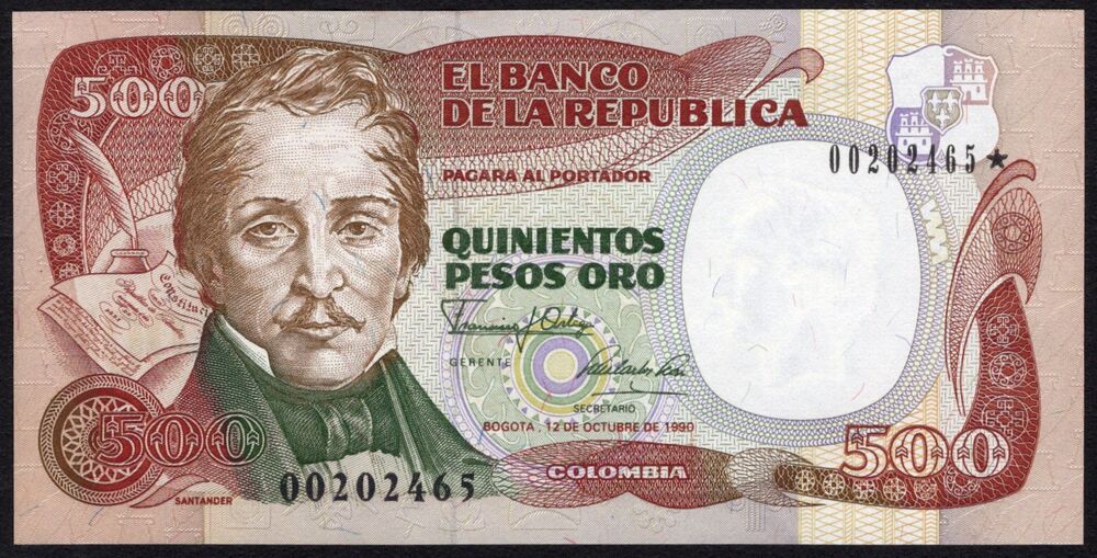 Colombia - 500 Pesos Oro 1990 - Pick # 431* - Replacement - UNC-