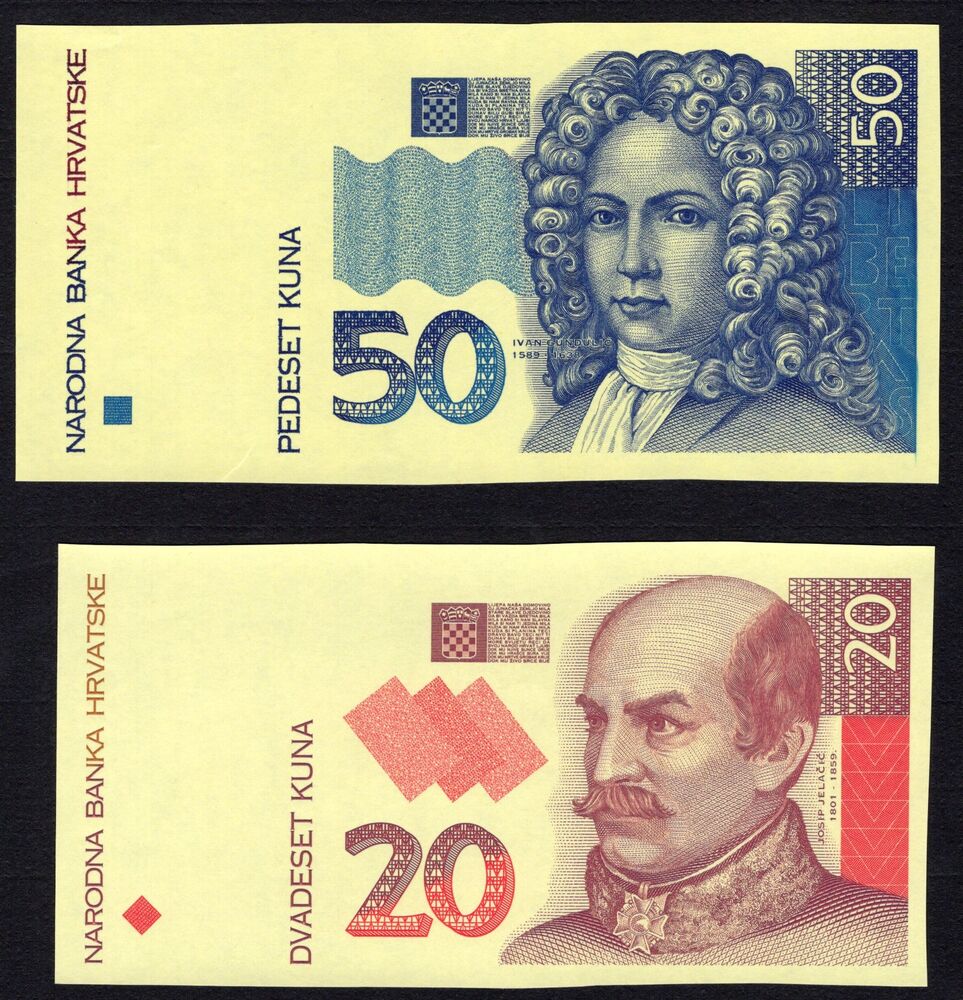 Croatia - 20 & 50 Kuna 1993 - Pick # 30p & 31p - Proofs - UNC