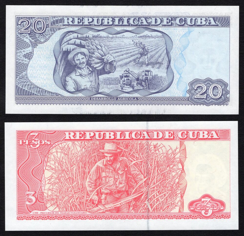 Cuba - 3 & 20 Pesos 2005/14 - Pick # 122* & 127* - Replacement - UNC