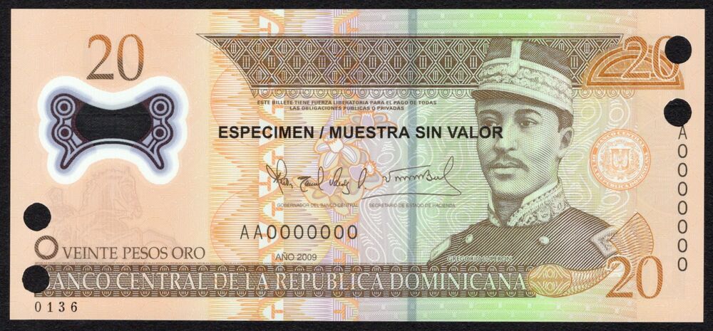 Dominican Republic - 20 Pesos Oro 2009 - Pick # 182s - Specimen - UNC