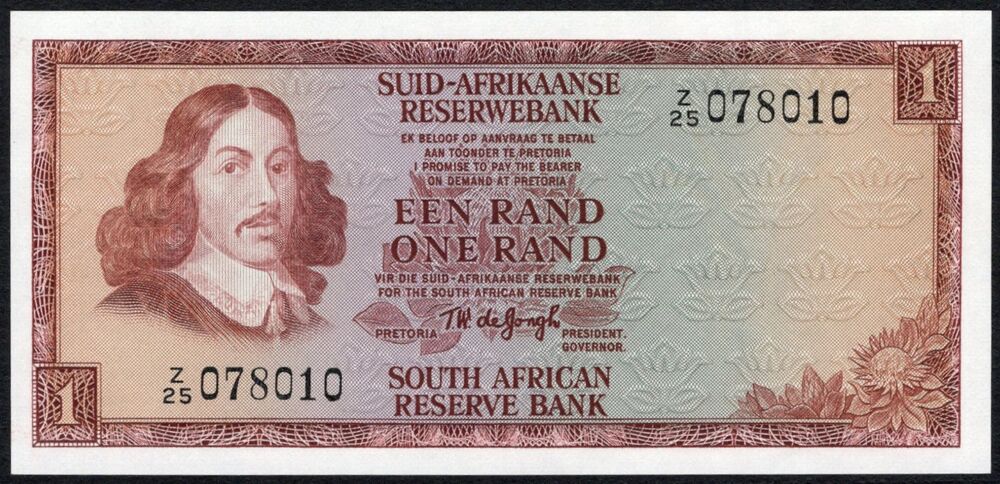 South Africa - 1 Rand 1973/1975 - Pick # 116a* - Replacement - UNC