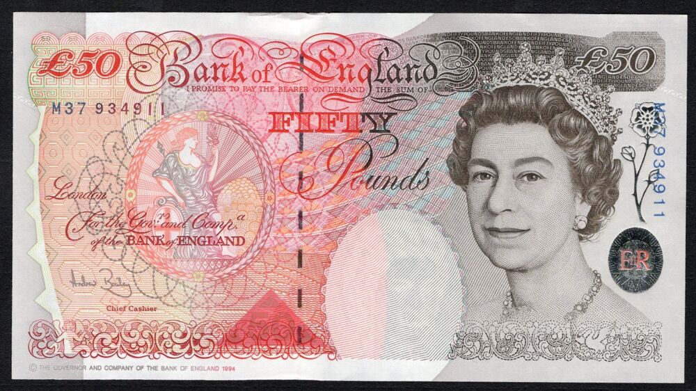 Great Britain - 50 Pounds 1994 - Pick # 388c - UNC