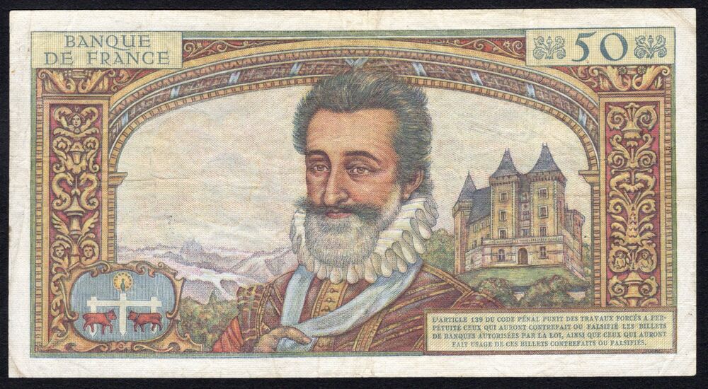 France - 50 Nouveaux Francs 1959 - Pick # 143 - F/VF