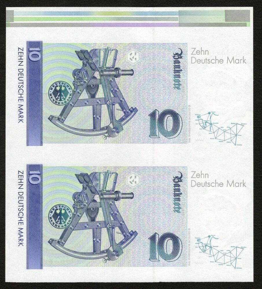 Germany, FR - 2 x 10 Deutsche Mark 1999 - Pick # 38a - Uncut - UNC