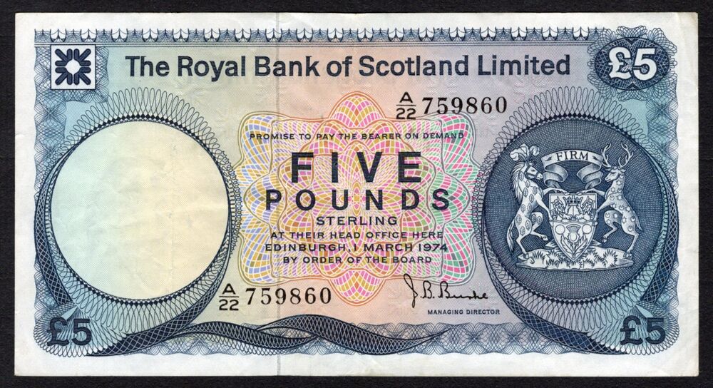 Scotland - 5 Pounds 1974 - Pick # 337a