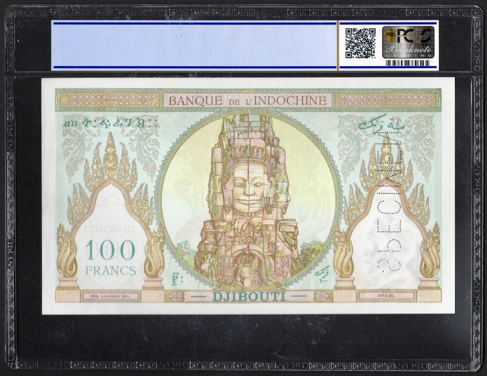 French Somaliland - 100 Francs 1928/38 - Pick # 8s - Specimen - PCGS 62 OPQ