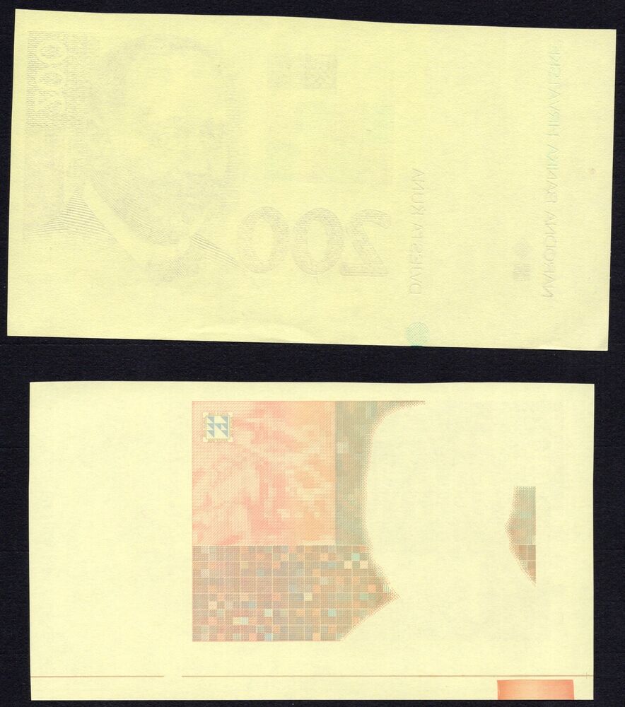 Croatia - 200 Kuna 1993 -  Front & Back Proof - Pick # 33p - AU/UNC