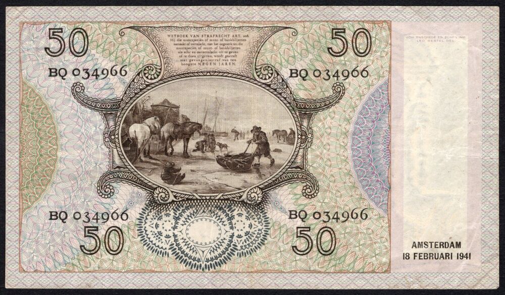 Netherlands - 50 Gulden 1941 - Pick # 58 - aVF