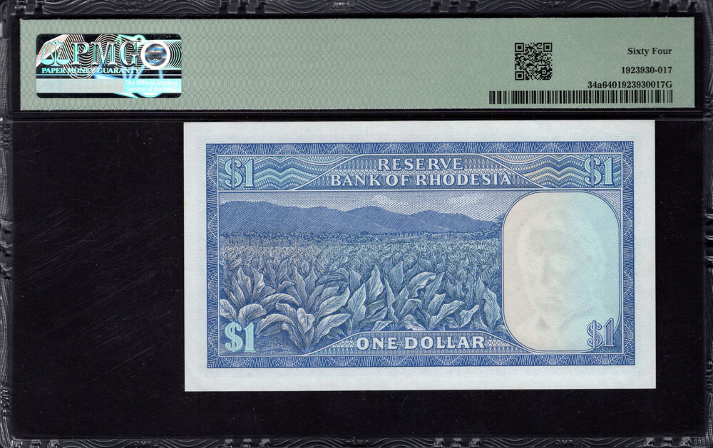 Rhodesia - 1 Dollar 1976 - Pick # 34a - PMG 64