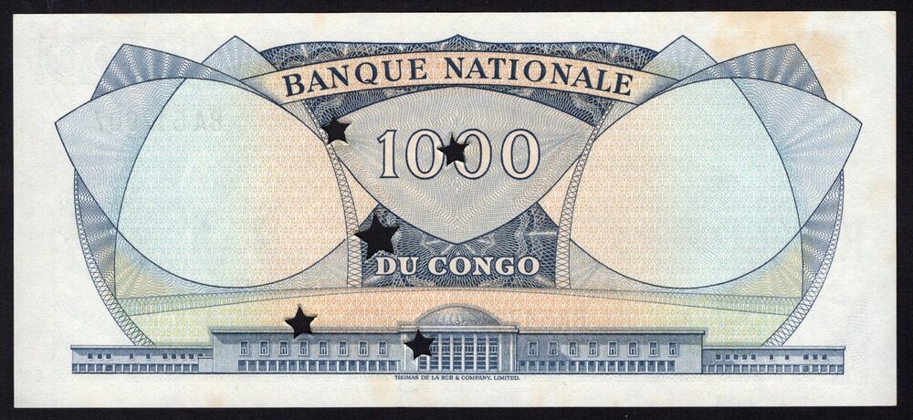 Congo DR - 1000 Francs 1964 - Pick # 8 - Cancelled - AU