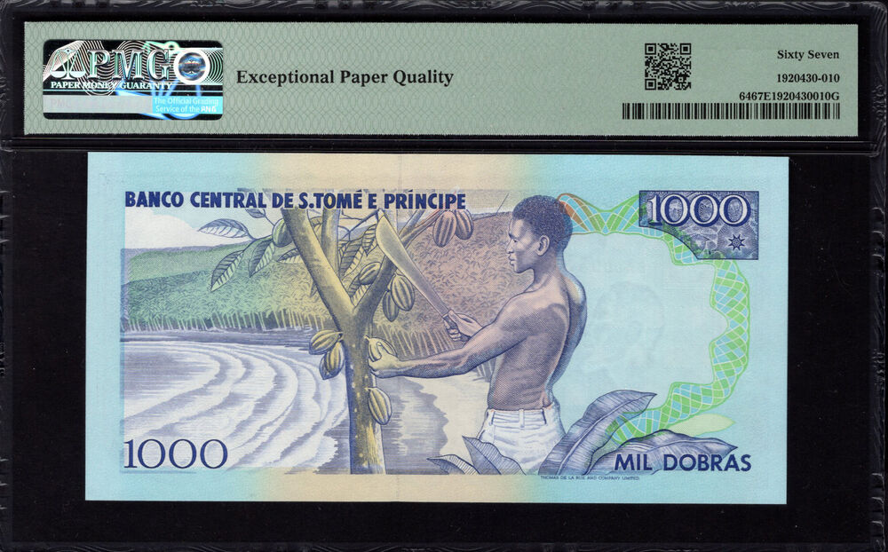Sao Tome and Principe - 1000 Dobras 1993 - Pick # 64 - PMG 67 EPQ