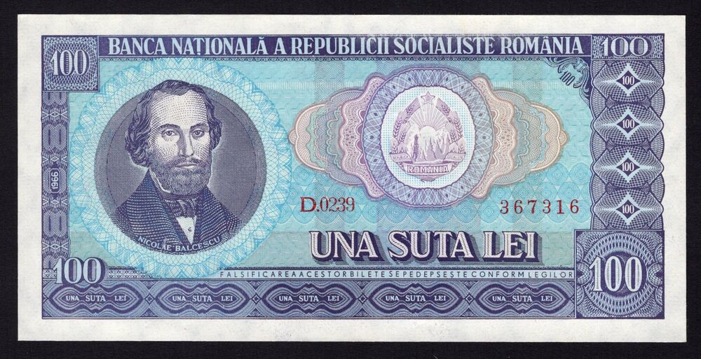 Romania - 100 Lei 1966 - Pick # 97 - UNC