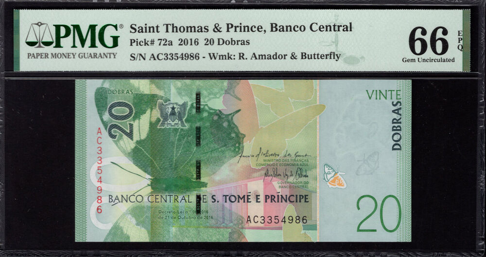 Sao Tome and Principe - 20 Dobras 2016 - Pick # 72a - PMG 66 EPQ