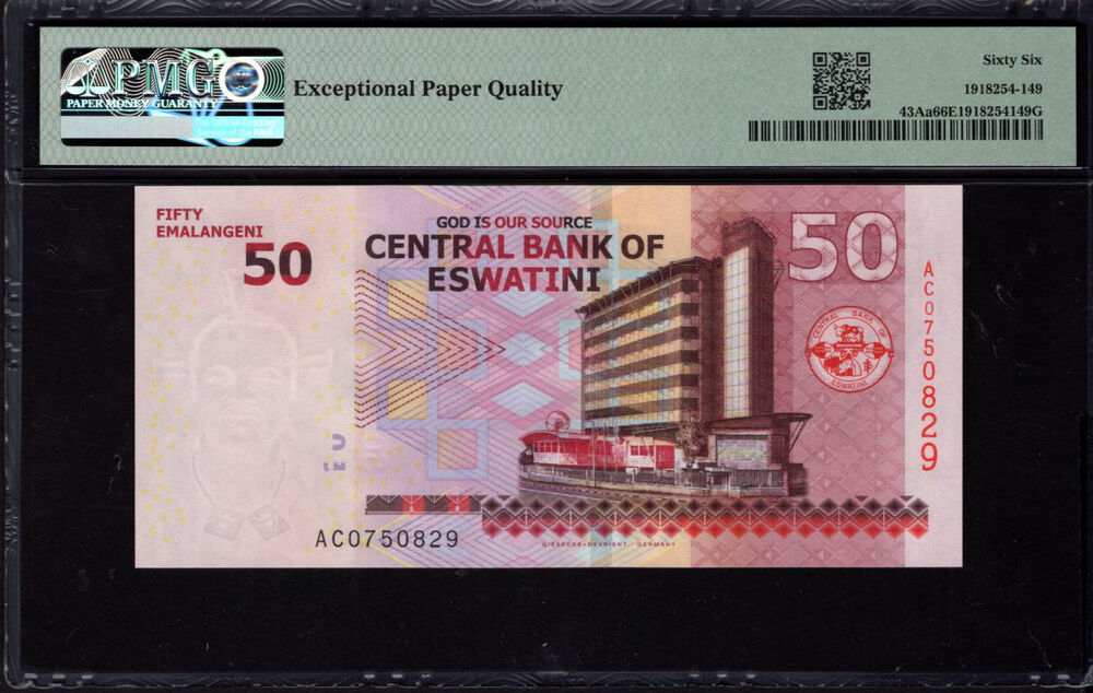 Eswatini - 50 Emalangeni 2018 - Pick # 43Aa - PMG 66 EPQ