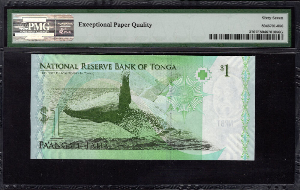 Tonga - 1 Pa'anga 2009 - Pick # 37 - PMG 67 EPQ