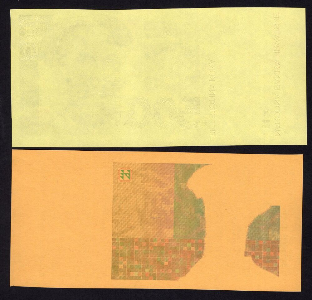 Croatia - 500 Kuna 1993 -  Front & Back Proof - Pick # 34p - AU/UNC