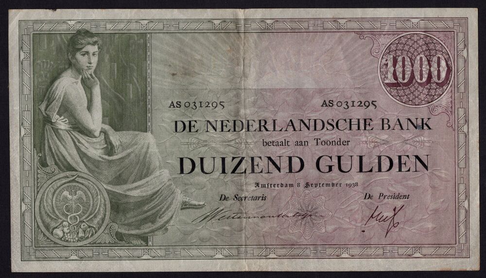 Netherlands - 1000 Gulden 1938 - Pick # 48 - VF