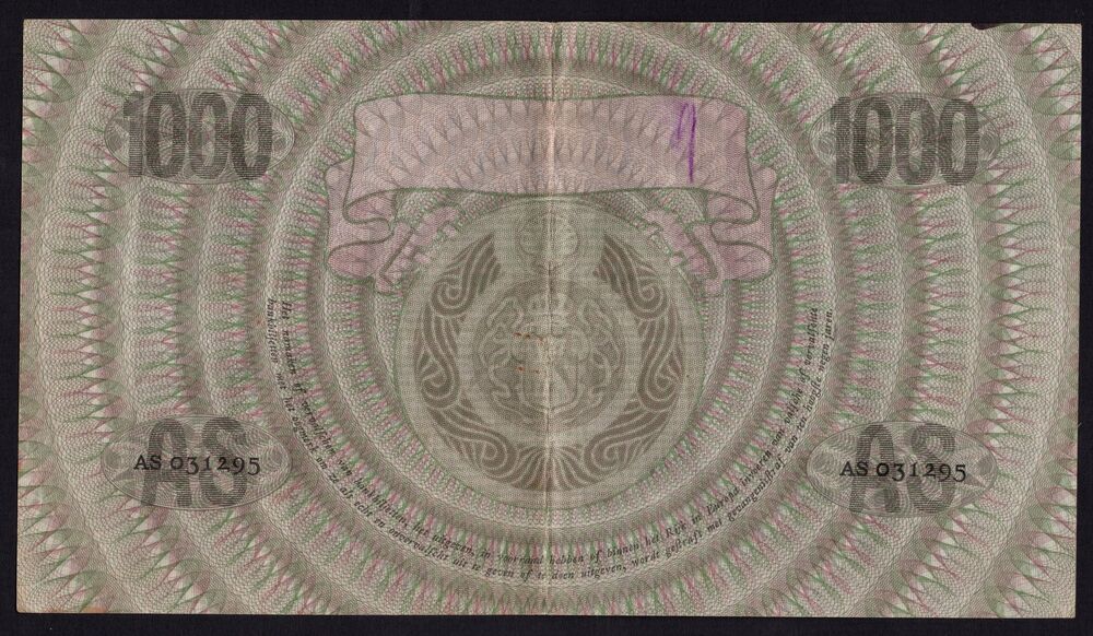 Netherlands - 1000 Gulden 1938 - Pick # 48 - VF