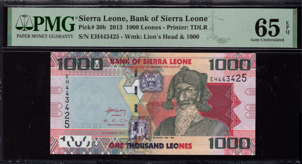 Sierra Leone - 1.000 Leones 2013 - Pick # 30b - PMG 65 EPQ