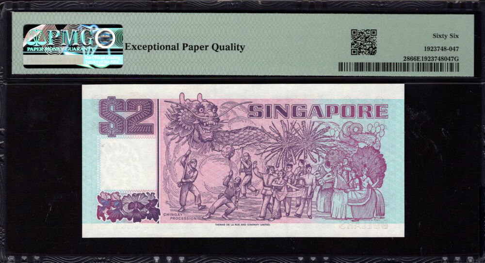 Singapore - 2 Dollars 1992 - Pick # 28 - PMG 66 EPQ