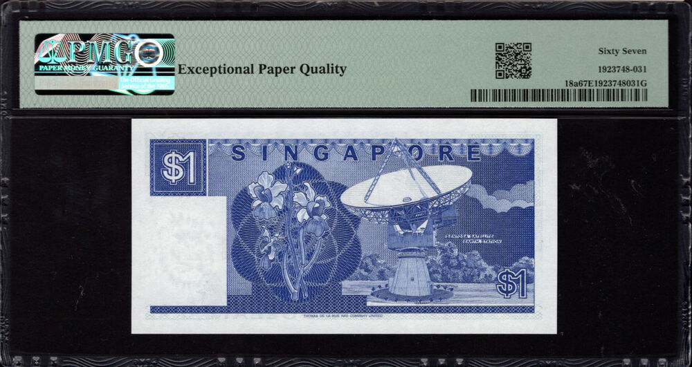 Singapore - 1 Dollar 1987 - Pick # 18a - PMG 67 EPQ