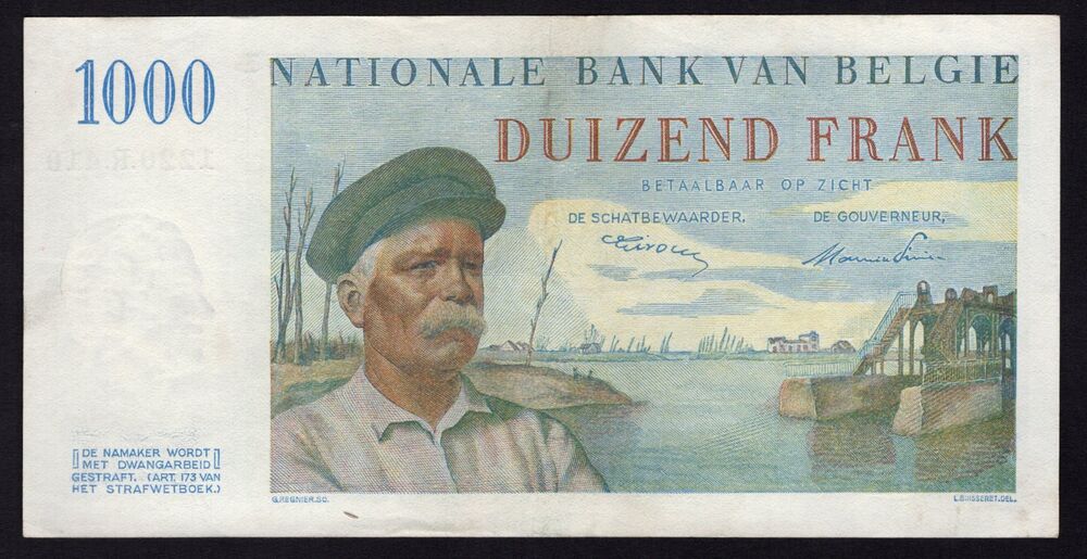 Belgium - 1000 Francs 03.05.1950 - Pick # 131 - VF