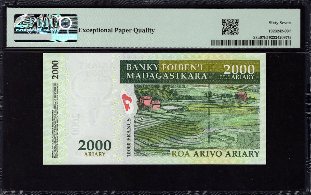 Madagascar - 2000 Ariary 2007 - Pick # 93a - PMG 67 EPQ