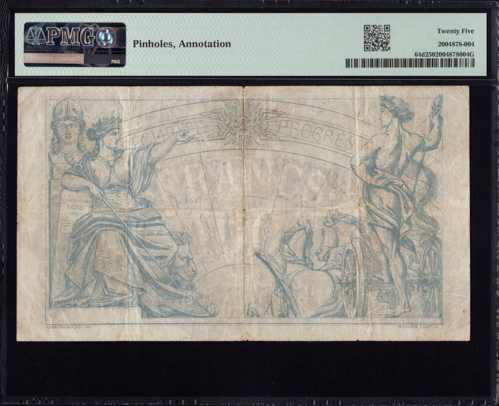 Belgium - 100 Francs 1901 - Pick # 64d - PMG 25