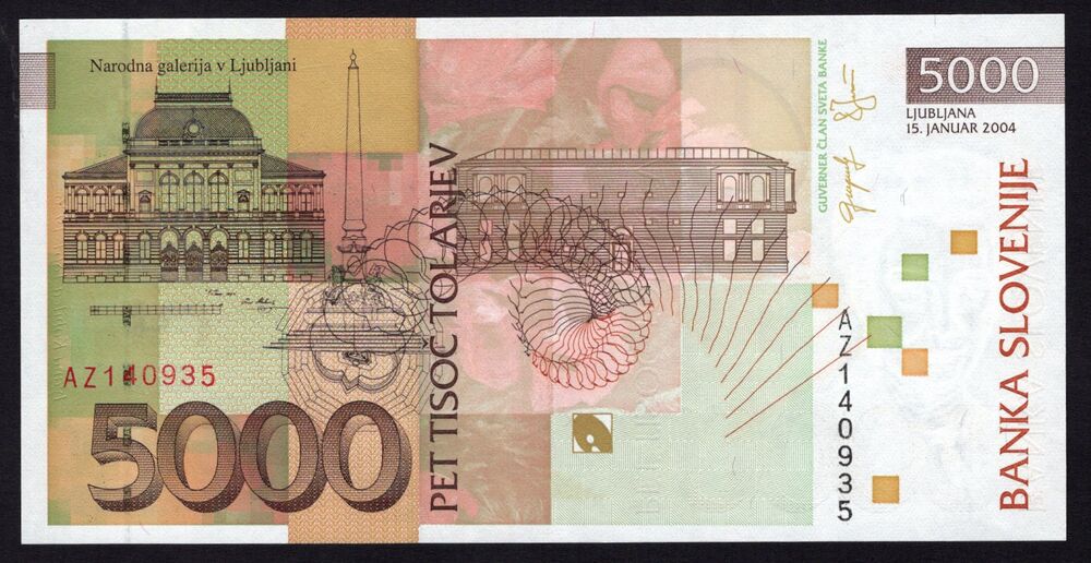 Slovenia - 5000 Tolarjev 2004 - Pick # 33br - Replacement - UNC