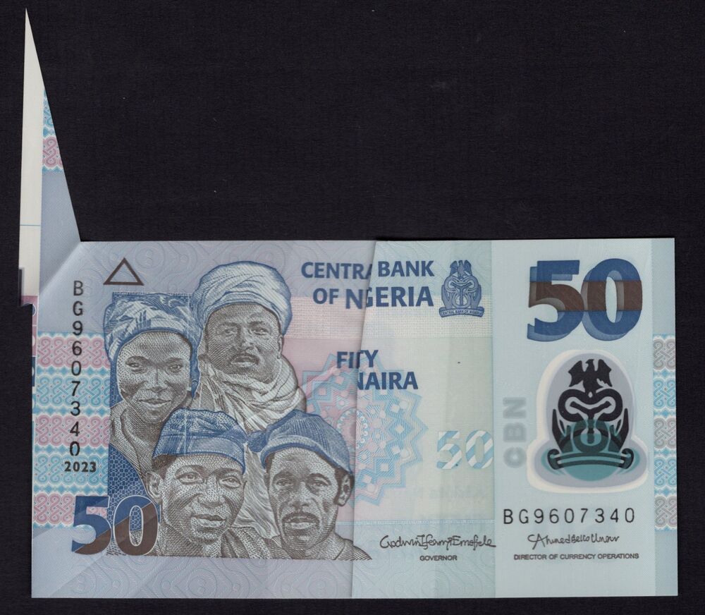 Nigeria - 50 Naira 2023 - Pick # 40 - Error, Wrong cut - XF
