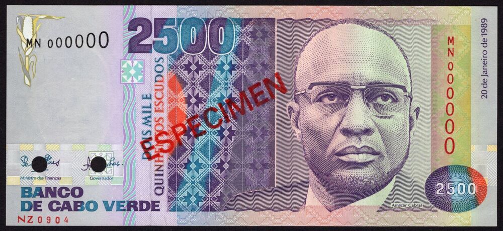 Cape Verde - 2500 Escudos 1989 - Pick # 61s - Specimen - UNC