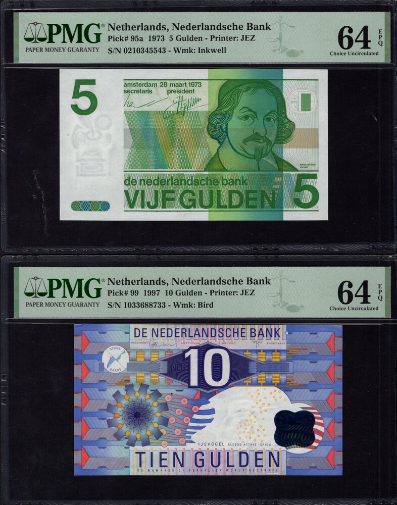 Netherlands - Group of 2 PMG graded notes