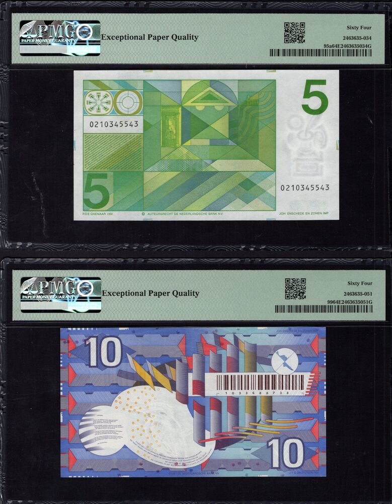 Netherlands - Group of 2 PMG graded notes