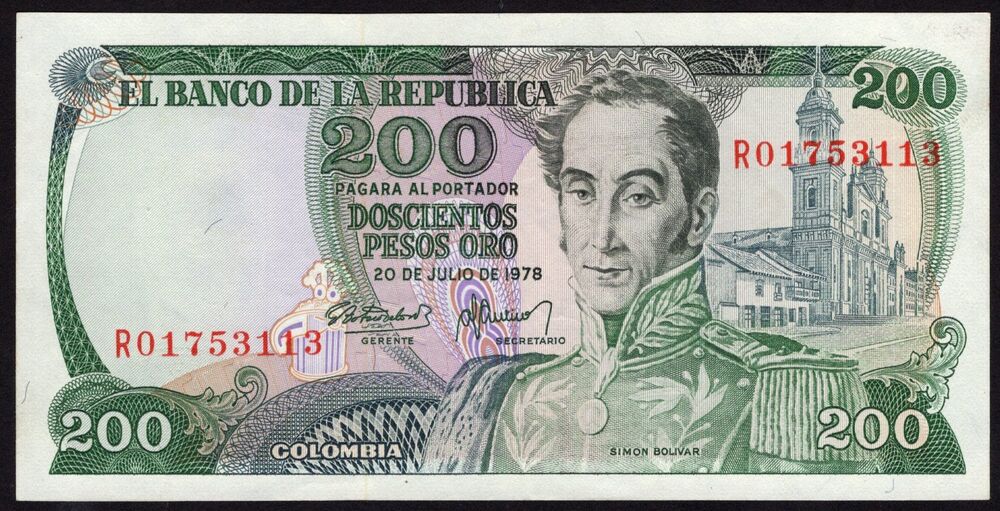 Colombia - 200 Pesos Oro 1978 - Pick # 419* - Replacement - AU